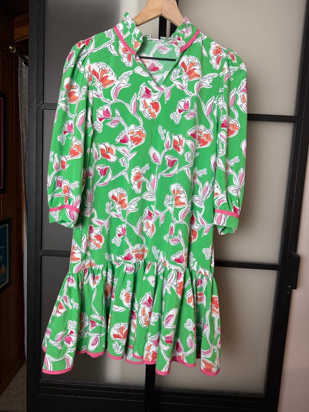 Mary Square Drop Waist Floral Dress Size Small